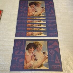Coca Cola Vintage Place Mats set of 7 Advertising Collectible 1950-1970